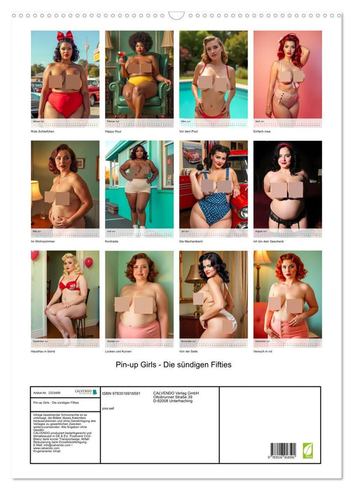 Pin-up Girls - Die sündigen Fifties (CALVENDO Wandkalender 2027)