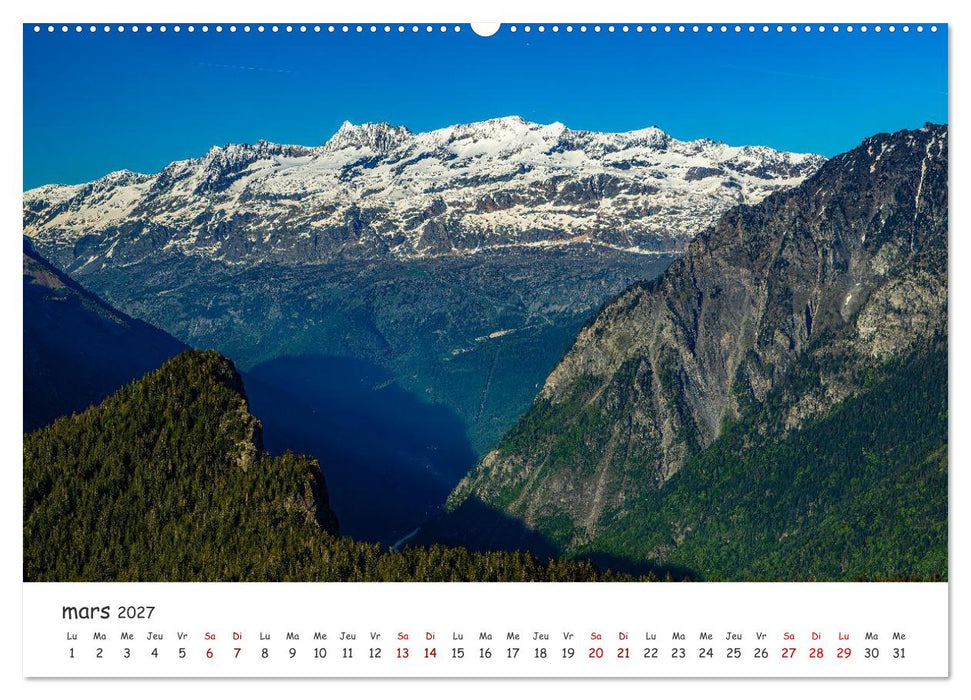 Les hauts de Belledonne les Alpes vues du ciel (CALVENDO Calendrier mensuel 2027)