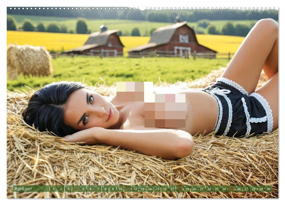 Sexy Bäuerinnen - Nackte Frauen auf dem Bauernhof (CALVENDO Premium Wandkalender 2027)