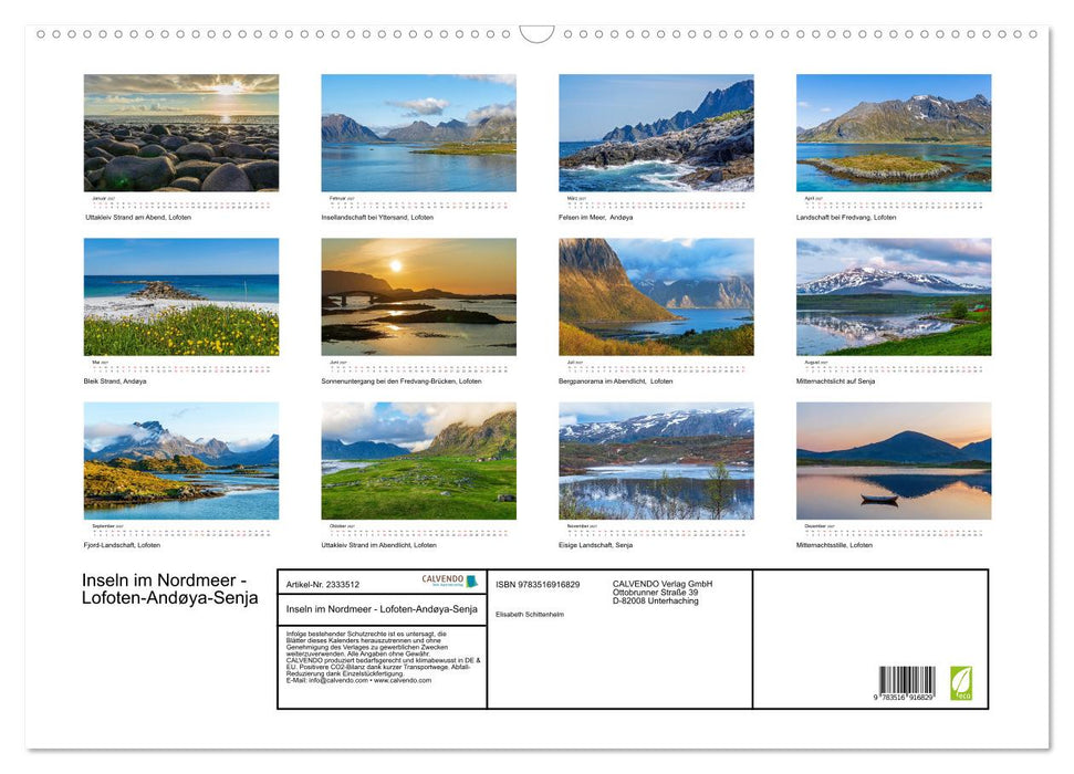 Inseln im Nordmeer - Lofoten-Andøya-Senja (CALVENDO Wandkalender 2027)