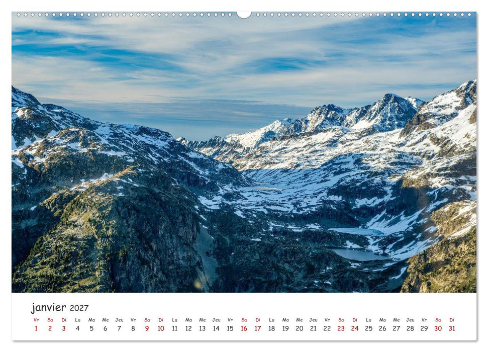 Les hauts de Belledonne les Alpes vues du ciel (CALVENDO Calendrier supérieur 2027)