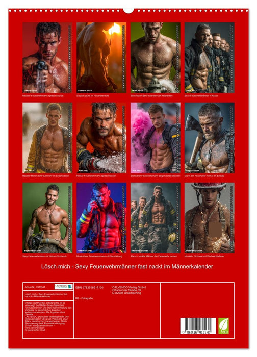 Lösch mich - Sexy Feuerwehrmänner fast nackt im Männerkalender (CALVENDO Premium Wandkalender 2027)