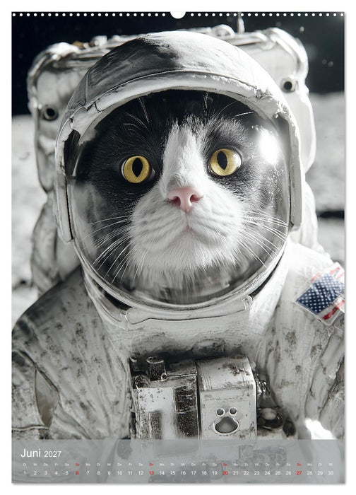 Katzen im Weltall - lustiger Katzenkalender für Kinder, Familien und Katzenliebhaber (CALVENDO Wandkalender 2027)