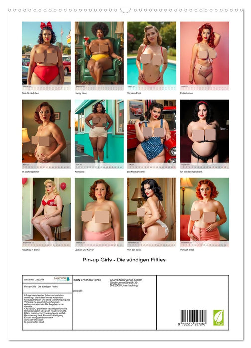 Pin-up Girls - Die sündigen Fifties (CALVENDO Premium Wandkalender 2027)