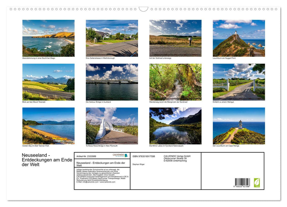 Neuseeland - Entdeckungen am Ende der Welt (CALVENDO Wandkalender 2027)
