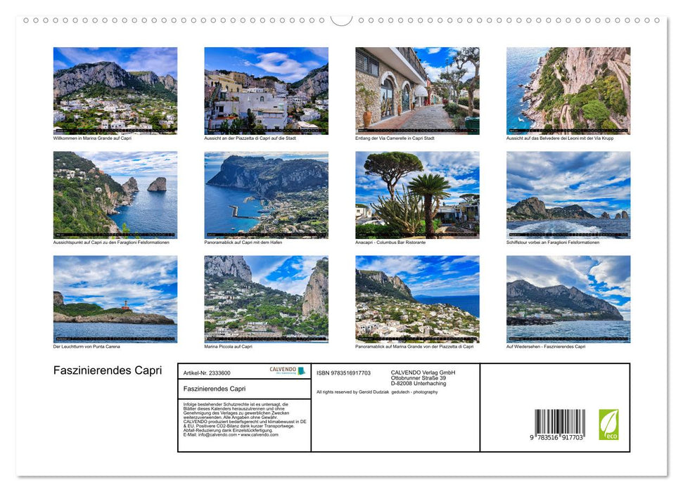 Faszinierendes Capri (CALVENDO Premium Wandkalender 2027)