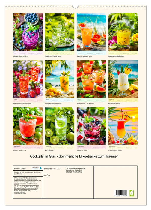 Cocktails im Glas - Sommerliche Mixgetränke zum Träumen (CALVENDO Wandkalender 2027)