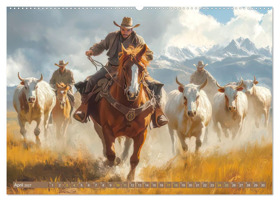 Wilder Westen - Cowboys in Aktion (CALVENDO Premium Wandkalender 2027)