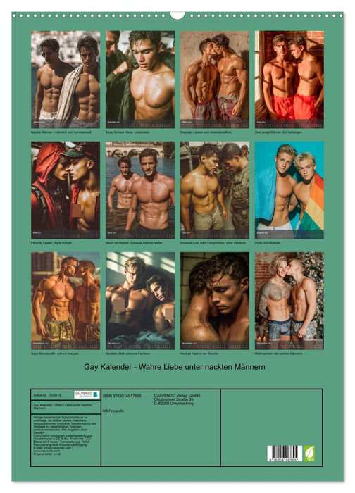 Gay Kalender - Wahre Liebe unter nackten Männern (CALVENDO Wandkalender 2027)