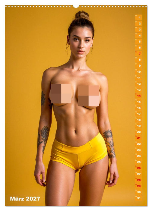 NACKTE BRÜSTE - Unzensierte Frauen mit Tattoo (CALVENDO Wandkalender 2027)