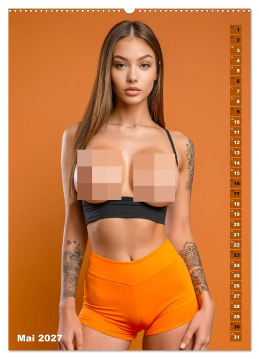 NACKTE BRÜSTE - Unzensierte Frauen mit Tattoo (CALVENDO Wandkalender 2027)