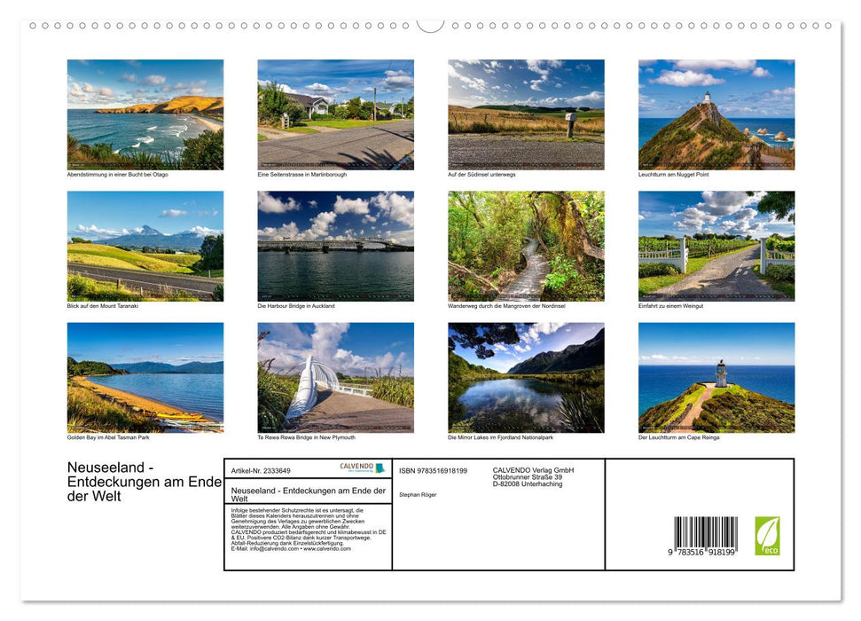 Neuseeland - Entdeckungen am Ende der Welt (CALVENDO Premium Wandkalender 2027)