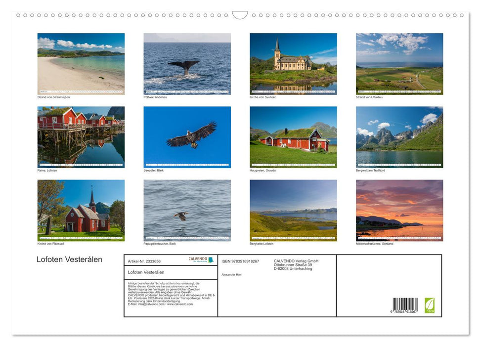 Lofoten Vesterålen (CALVENDO Wandkalender 2027)