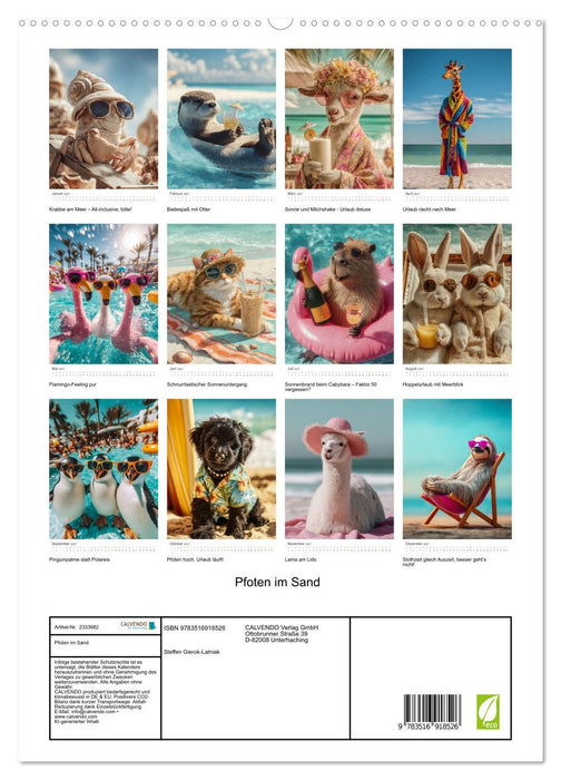 Pfoten im Sand (CALVENDO Premium Wandkalender 2027)