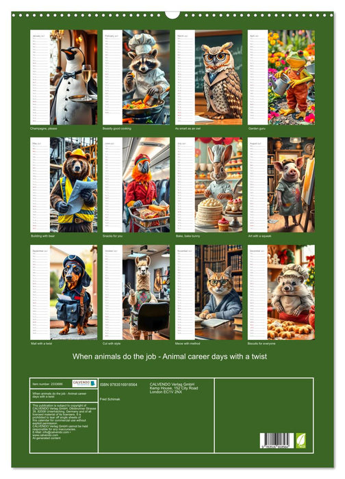 When animals do the job - Animal career days with a twist (CALVENDO Monthly Calendar 2027)
