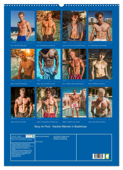 Sexy im Pool - Nackte Männer in Badehose (CALVENDO Wandkalender 2027)