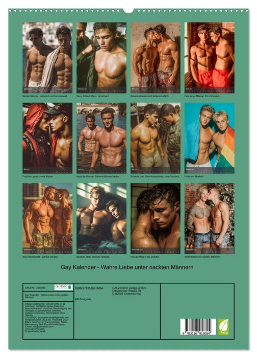 Gay Kalender - Wahre Liebe unter nackten Männern (CALVENDO Premium Wandkalender 2027)