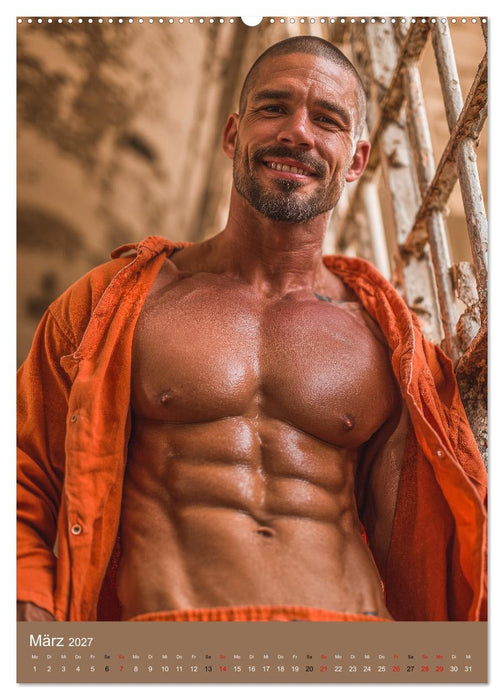 SEXY MÄNNER - Nackt mit Sixpack im Knast (CALVENDO Wandkalender 2027)