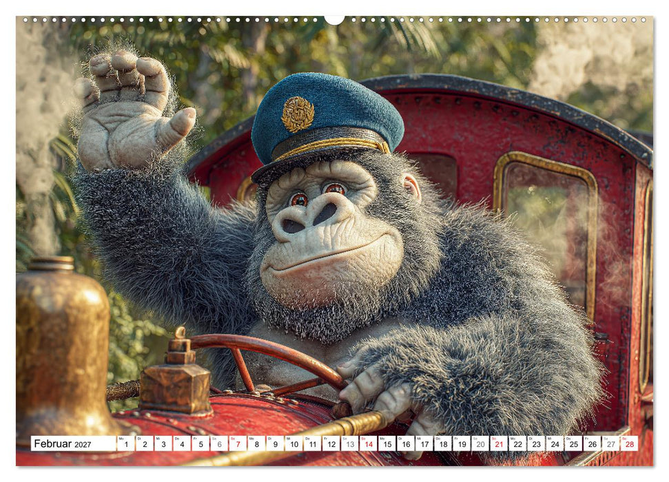 Affentheater - Kinderkalender mit lustigen Affen in verschiedenen Berufen (CALVENDO Wandkalender 2027)