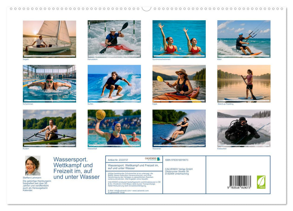 Wassersport. Wettkampf und Freizeit im, auf und unter Wasser (CALVENDO Premium Wandkalender 2027)