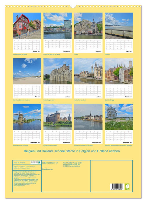 Belgien und Holland, schöne Städte in Belgien und Holland erleben (CALVENDO Wandkalender 2027)