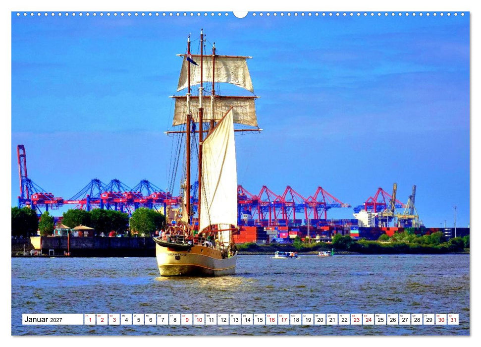 Unter Segeln auf der Elbe (CALVENDO Wandkalender 2027)
