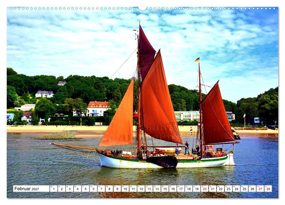 Unter Segeln auf der Elbe (CALVENDO Wandkalender 2027)