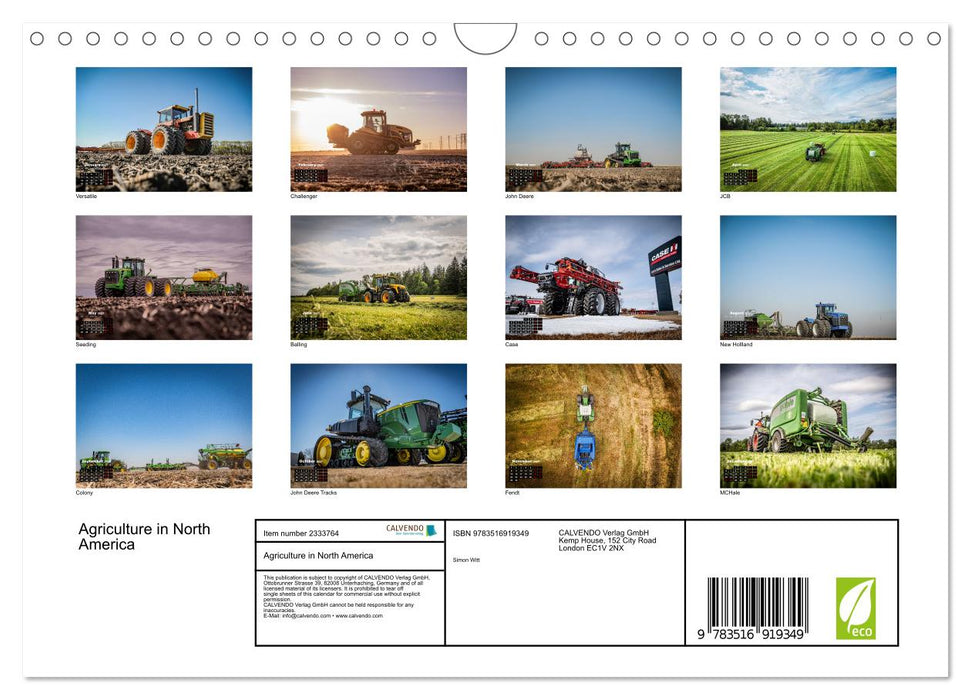 Agriculture in North America (CALVENDO Monthly Calendar 2027)