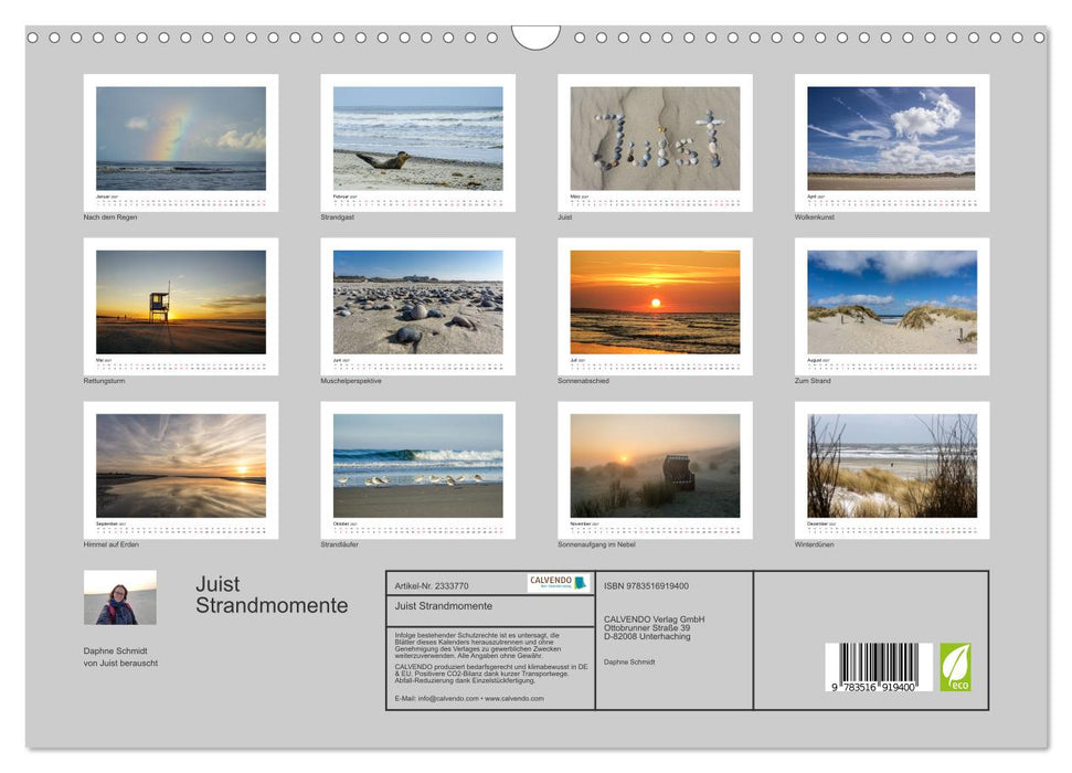 Juist Strandmomente (CALVENDO Wandkalender 2027)