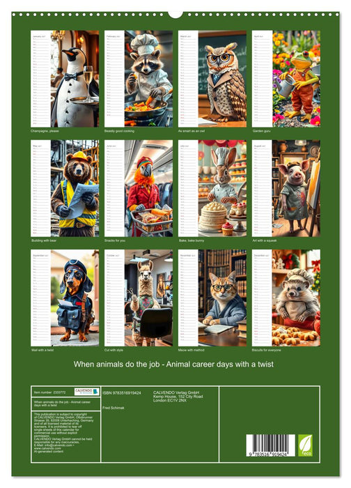 When animals do the job - Animal career days with a twist (CALVENDO Premium-Calendar 2027)