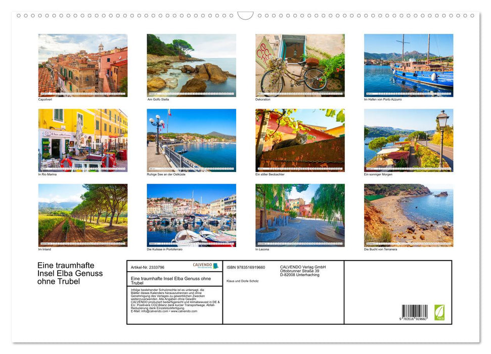 Eine traumhafte Insel Elba Genuss ohne Trubel (CALVENDO Wandkalender 2027)