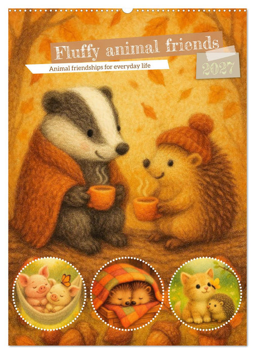 Fluffy animal friends - Animal friendships for everyday life (CALVENDO Monthly Calendar 2027)