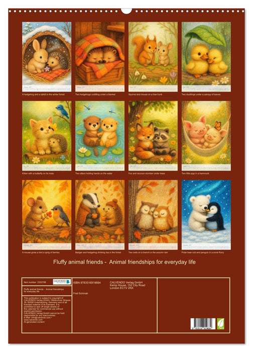 Fluffy animal friends - Animal friendships for everyday life (CALVENDO Monthly Calendar 2027)