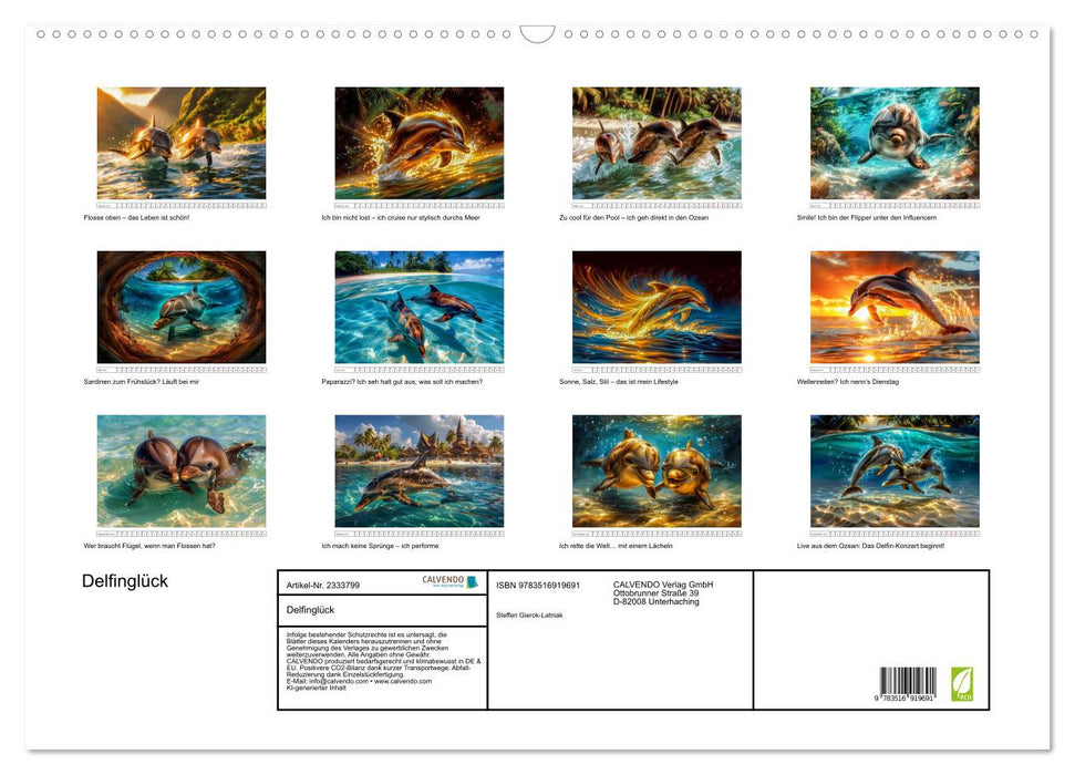Delfinglück (CALVENDO Wandkalender 2027)