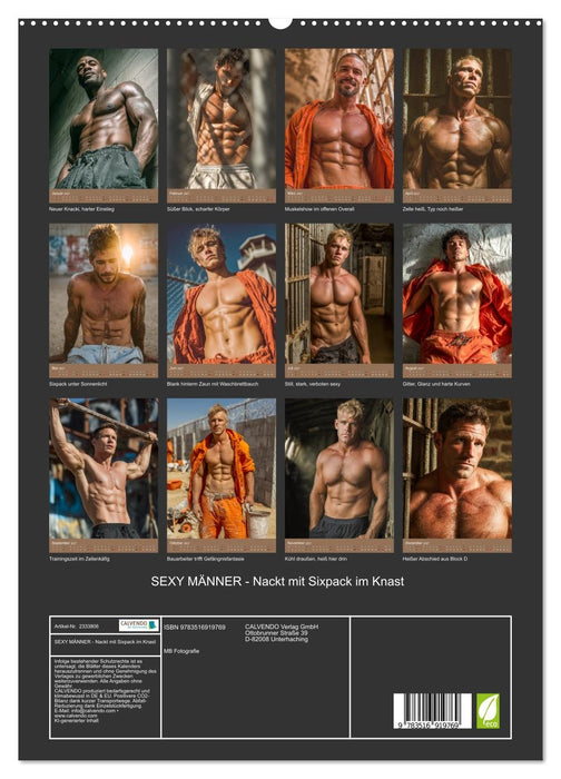 SEXY MÄNNER - Nackt mit Sixpack im Knast (CALVENDO Premium Wandkalender 2027)