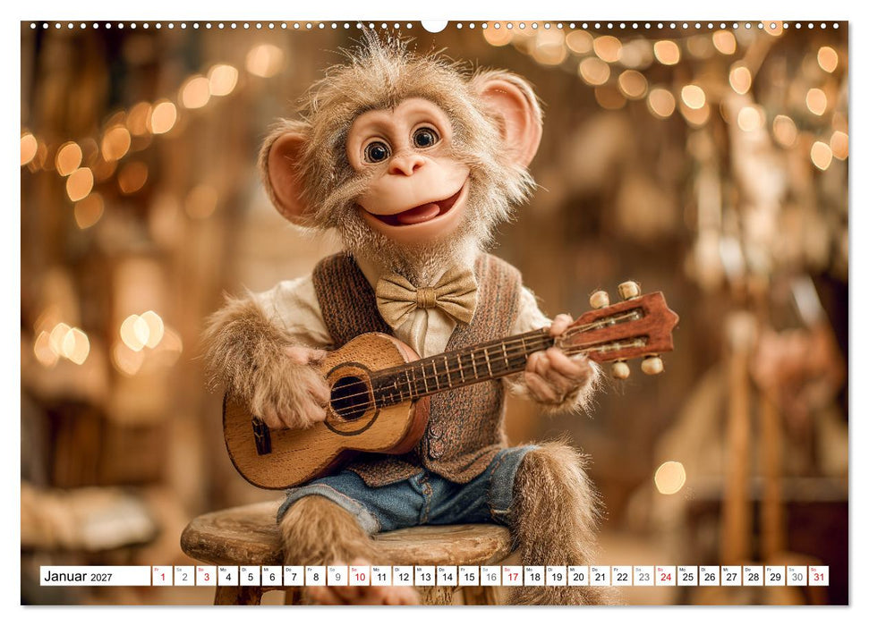 Affentheater - Kinderkalender mit lustigen Affen in verschiedenen Berufen (CALVENDO Premium Wandkalender 2027)