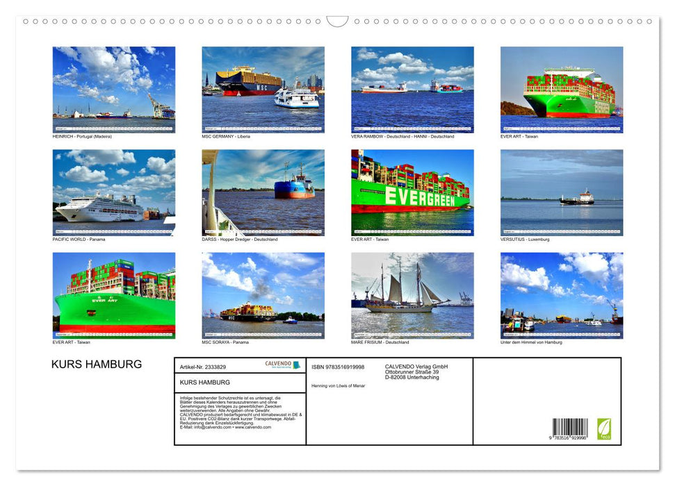 KURS HAMBURG (CALVENDO Wandkalender 2027)