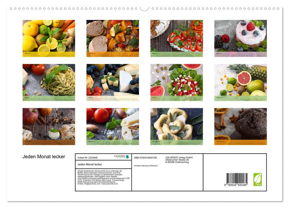 Jeden Monat lecker (CALVENDO Premium Wandkalender 2027)