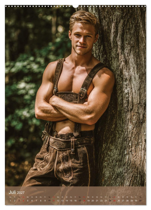 SEXY BURSCHEN - Bayerische Männer nackt in Lederhose (CALVENDO Premium Wandkalender 2027)