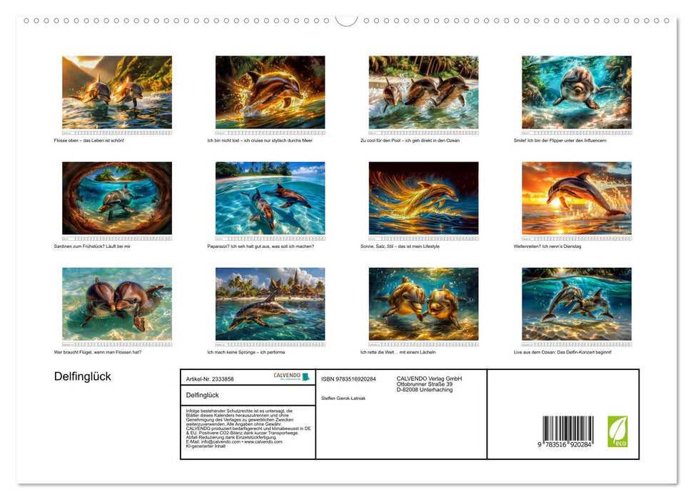 Delfinglück (CALVENDO Premium Wandkalender 2027)