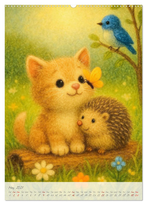 Fluffy animal friends - Animal friendships for everyday life (CALVENDO Premium-Calendar 2027)