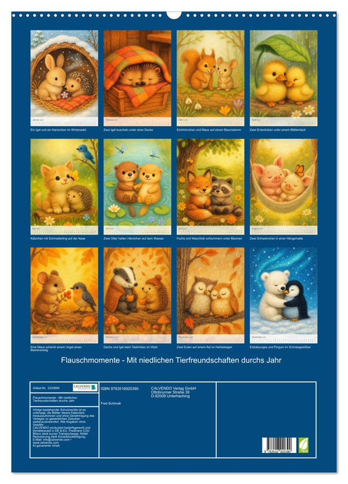 Flauschmomente - Mit niedlichen Tierfreundschaften durchs Jahr (CALVENDO Wandkalender 2027)