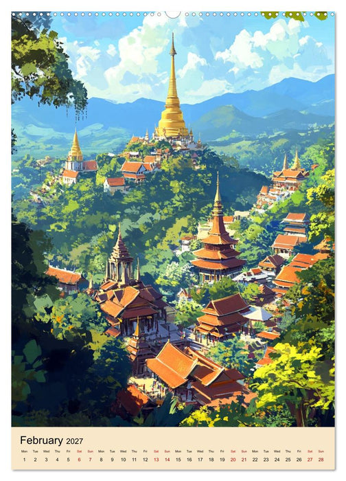 Thailand meets Anime (CALVENDO Monthly Calendar 2027)