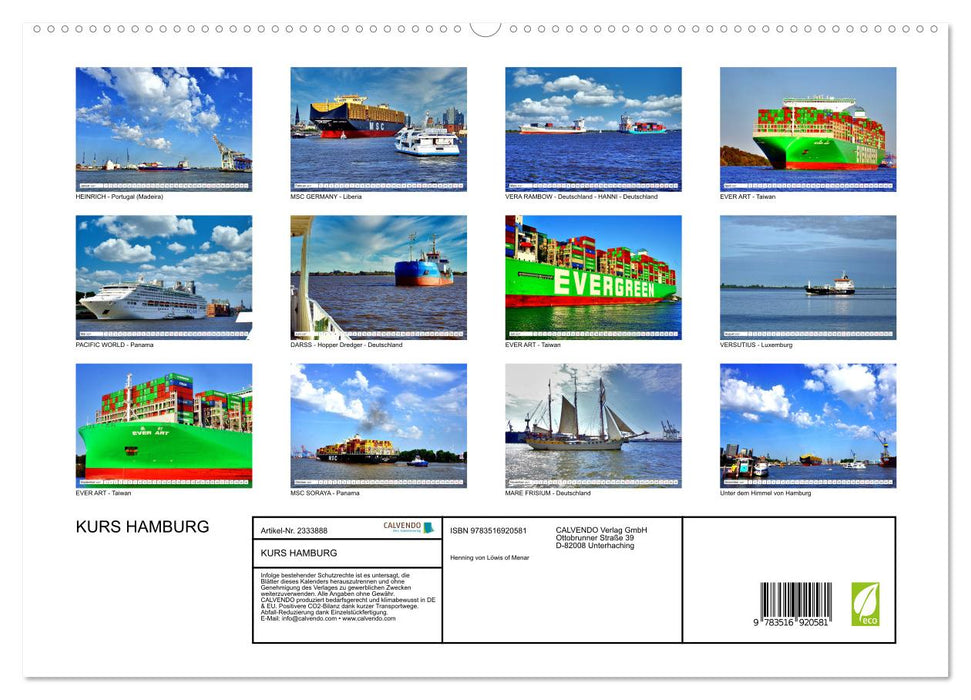 KURS HAMBURG (CALVENDO Premium Wandkalender 2027)