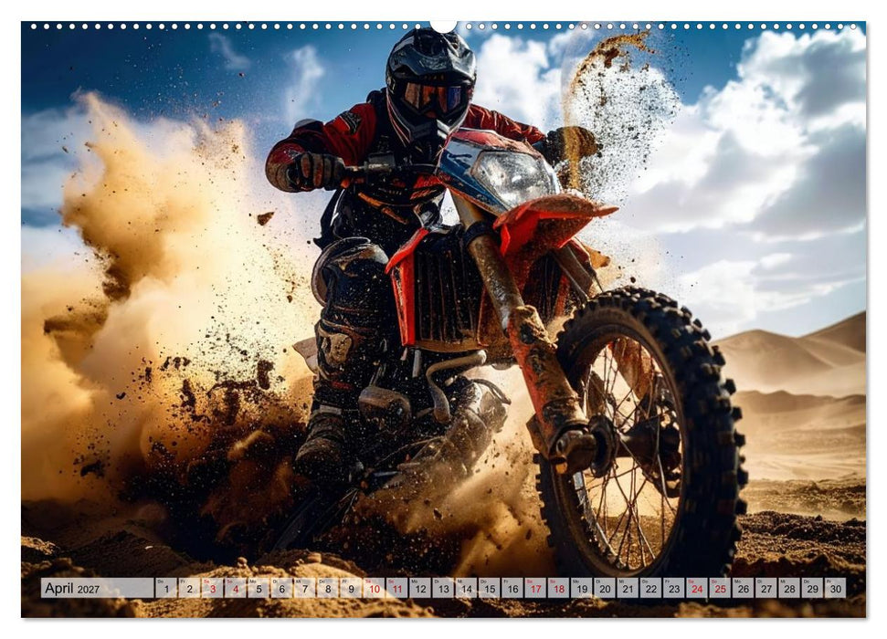 Wüstenabenteuer - Spektakuläre Moto-Rallys (CALVENDO Wandkalender 2027)