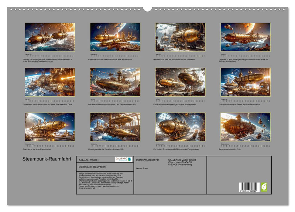 Steampunk-Raumfahrt (CALVENDO Wandkalender 2027)