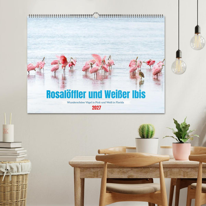 Rosalöffler und weißer Ibis (CALVENDO Wandkalender 2027)