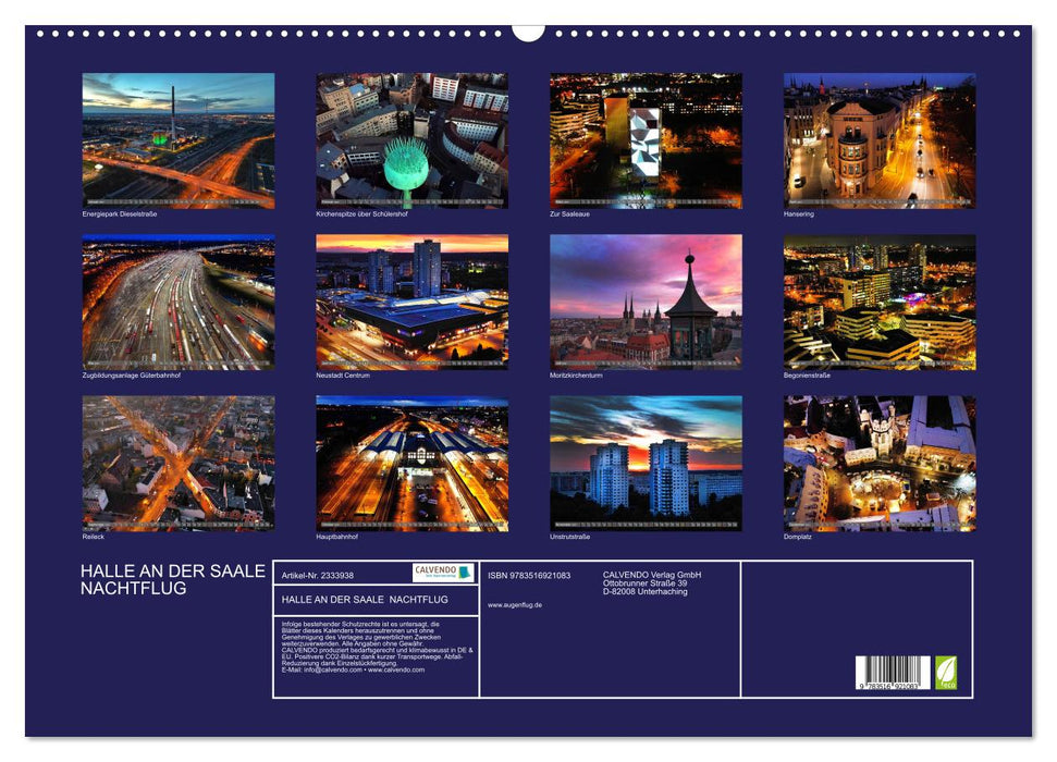 HALLE AN DER SAALE NACHTFLUG (CALVENDO Wandkalender 2027)