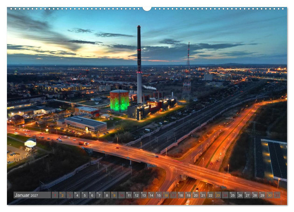 HALLE AN DER SAALE NACHTFLUG (CALVENDO Wandkalender 2027)