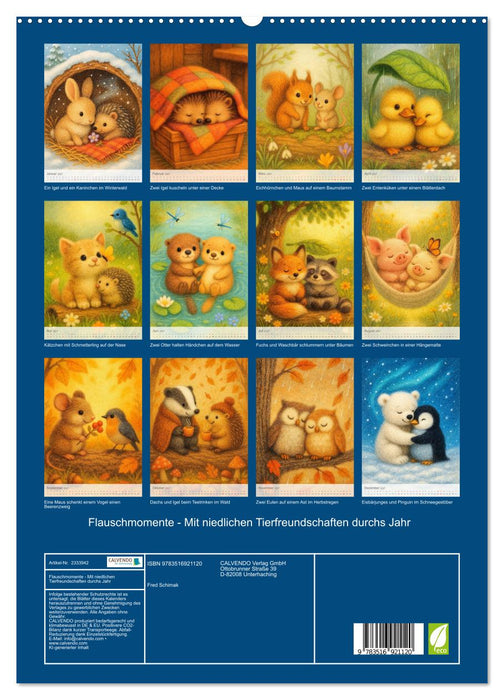 Flauschmomente - Mit niedlichen Tierfreundschaften durchs Jahr (CALVENDO Premium Wandkalender 2027)